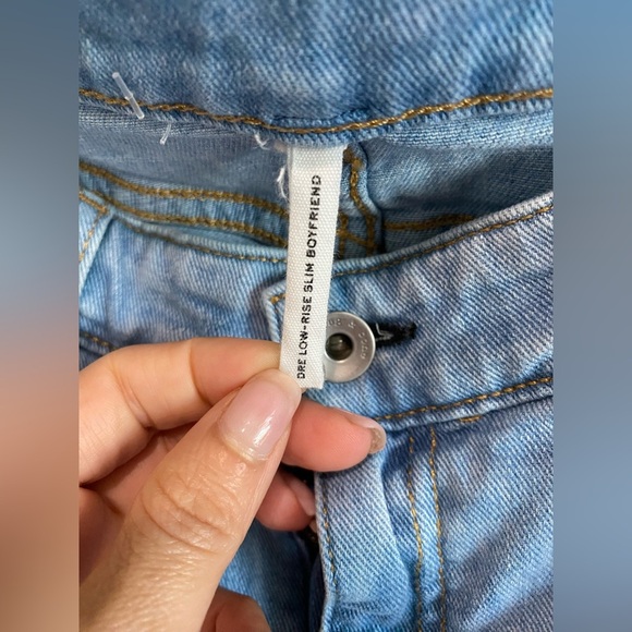 RAG & BONE DRE Low-Rise Slim Boyfriend Denim Blue Jeans in Tulip - Raw Hem - 28 - Picture 7 of 14
